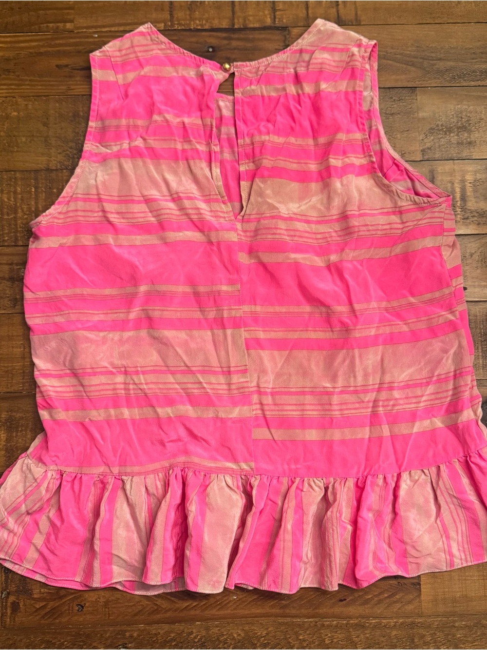 AMANDA UPRICHARD Striped Silk Peplum Top - Picture 4 of 4
